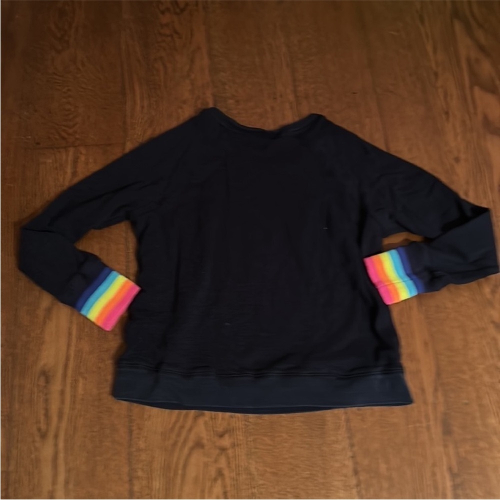 Sundry Anthropologie Rainbow Cuff Pullover Sweatshirt